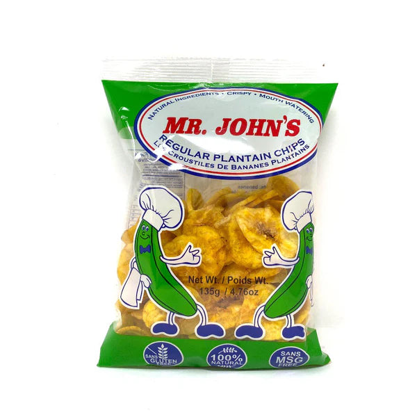 Mr John's Plantain Chips Reg 135g (Unripe)