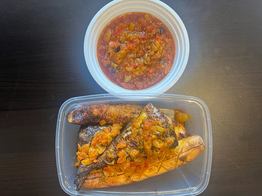 Bole & Bole Sauce with Roasted Fish